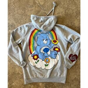 Care Bears gray hoodie pullover sweatshirt, Vintage, Women's size XXS
